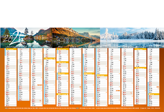 Calendriers bancaires Voyages