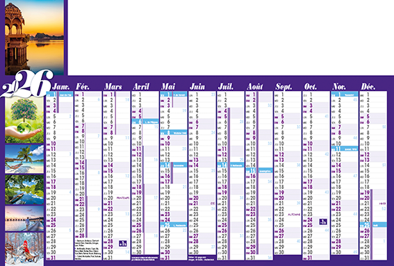 Calendriers bancaires Balade