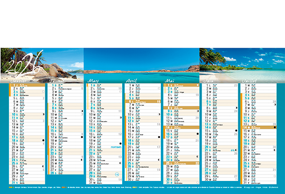 Calendriers bancaires Rêverie