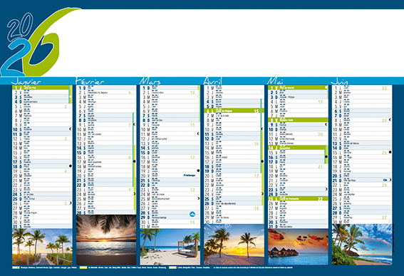 Calendriers bancaires Caprice