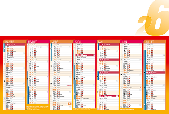 Calendriers bancaires Tendance