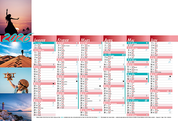 Calendriers bancaires Paradis