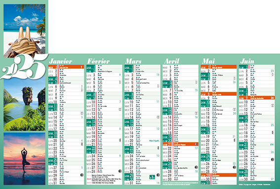 Calendriers bancaires Evasion