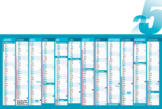 Calendriers bancaires Empreinte