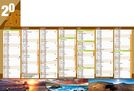 Calendriers bancaires Lagon